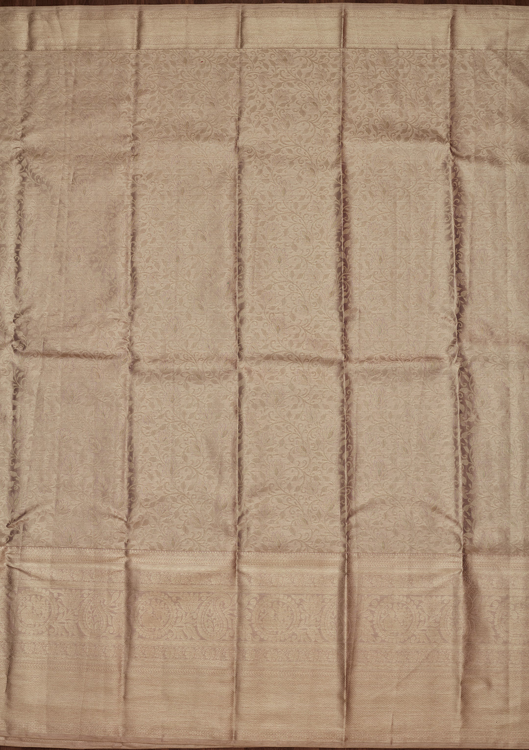 Beige Tissue Jaal Saree With Matching Blouse Piece