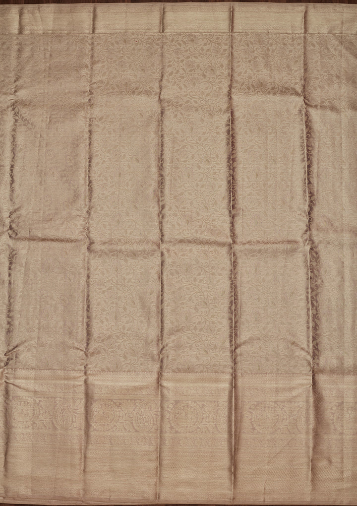 Beige Tissue Jaal Saree With Matching Blouse Piece