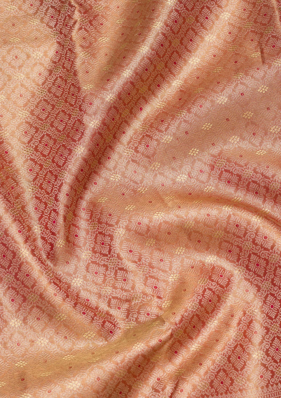 Light Brown Tissue Checks Zariwork Saree With Matching Blouse Piece