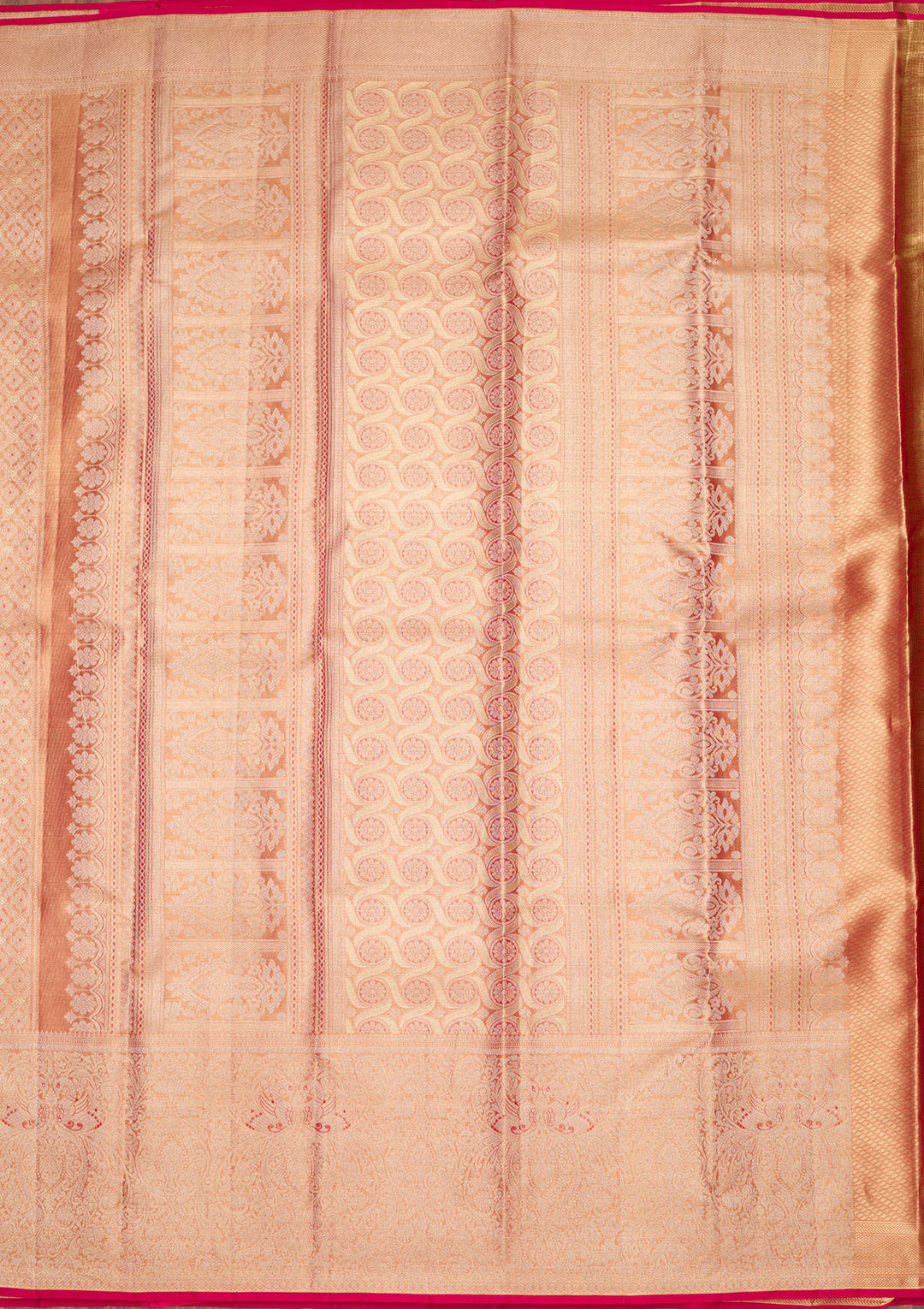 Light Brown Tissue Checks Zariwork Saree With Matching Blouse Piece