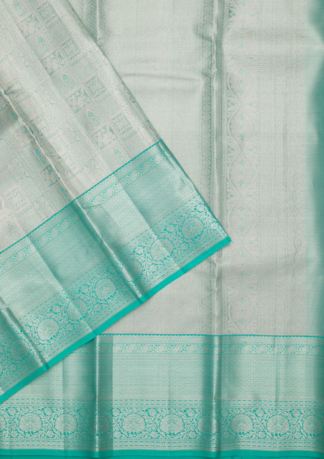 Sky Blue Zariwork Tissue Silk Saree
