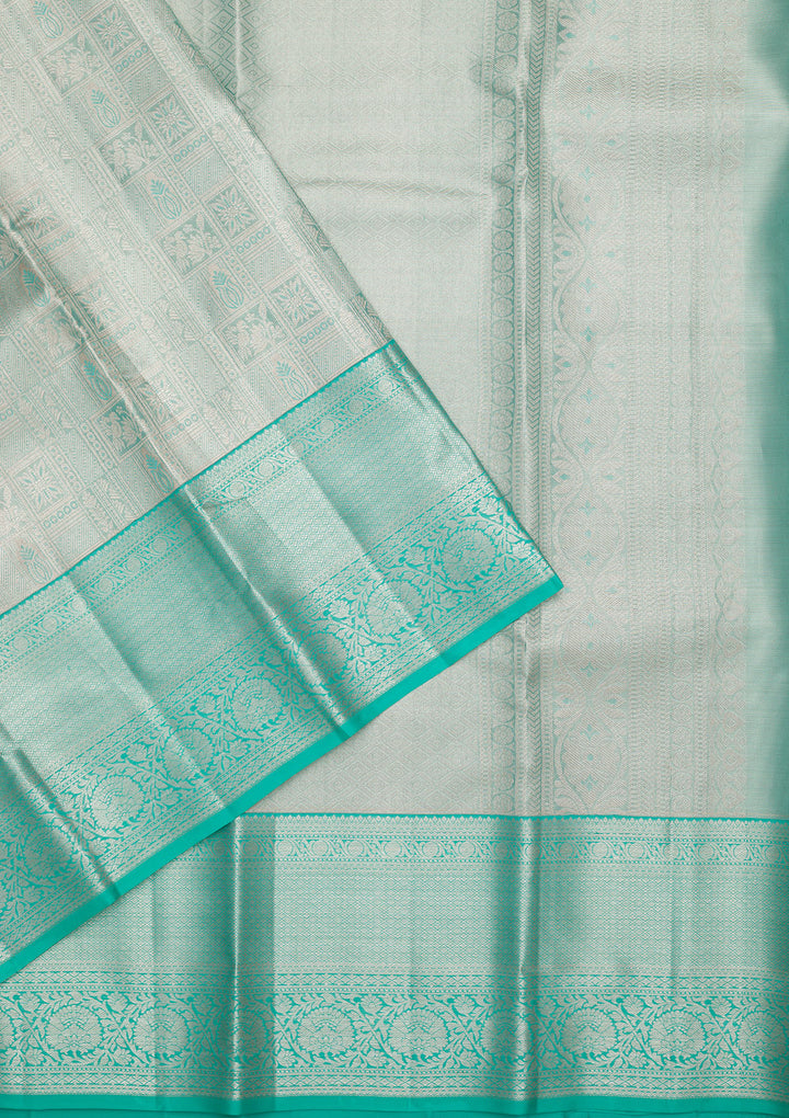 Sky Blue Zariwork Tissue Silk Saree