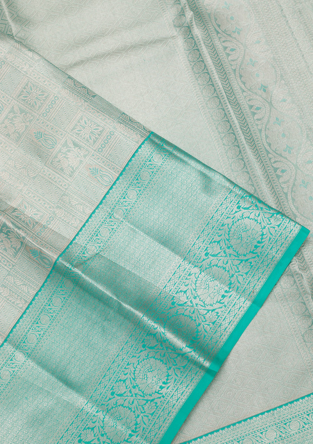 Sky Blue Zariwork Tissue Silk Saree