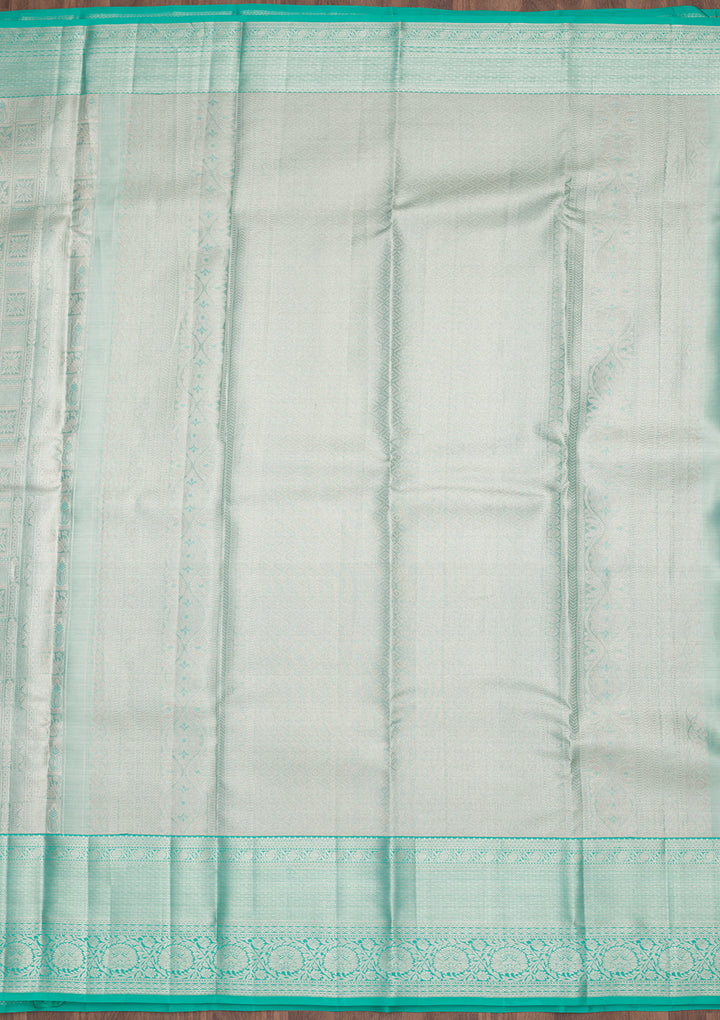 Sky Blue Zariwork Tissue Silk Saree