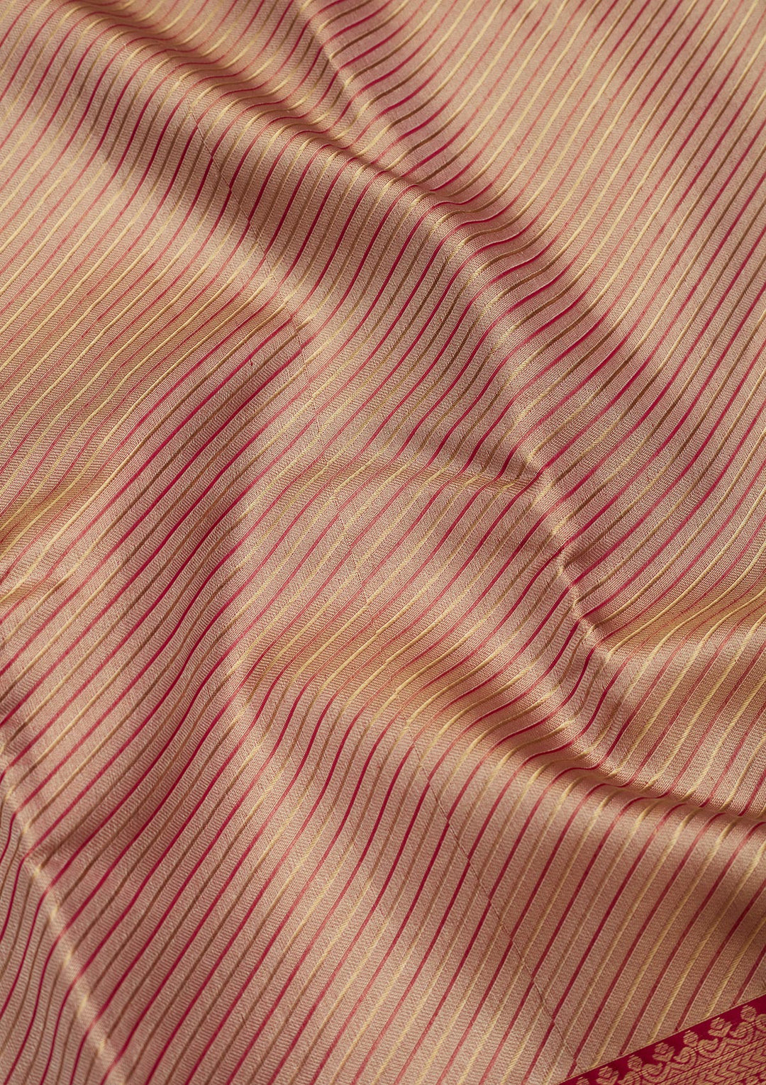 Beige Tissue Stripes Saree With Matching Blouse Piece