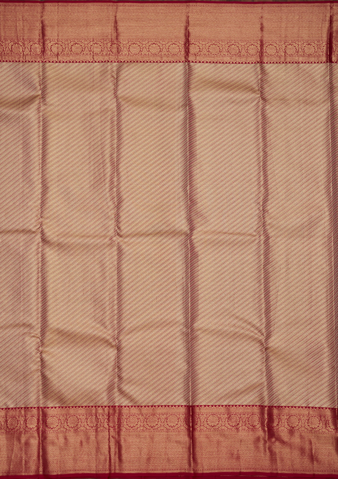 Beige Tissue Stripes Saree With Matching Blouse Piece