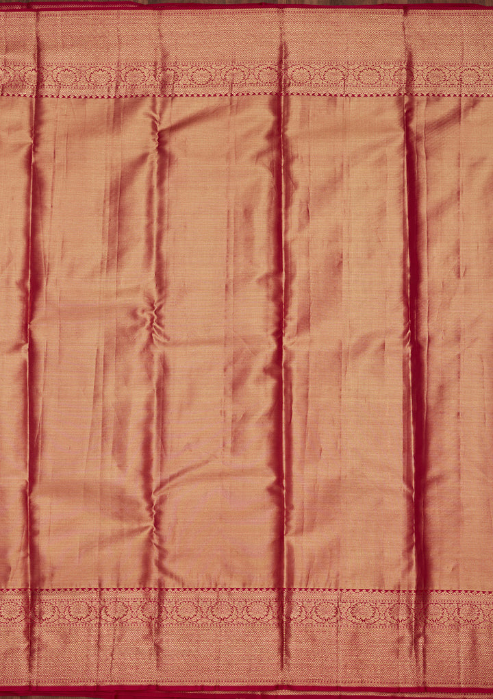 Beige Tissue Stripes Saree With Matching Blouse Piece