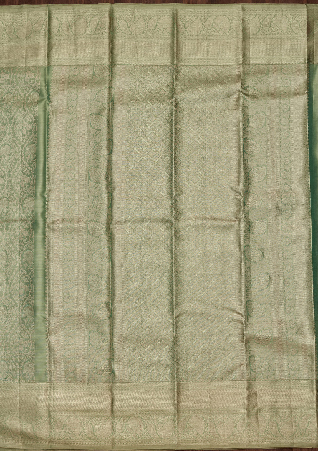 Sea Green Tissue Jaal Saree With Matching Blouse Piece