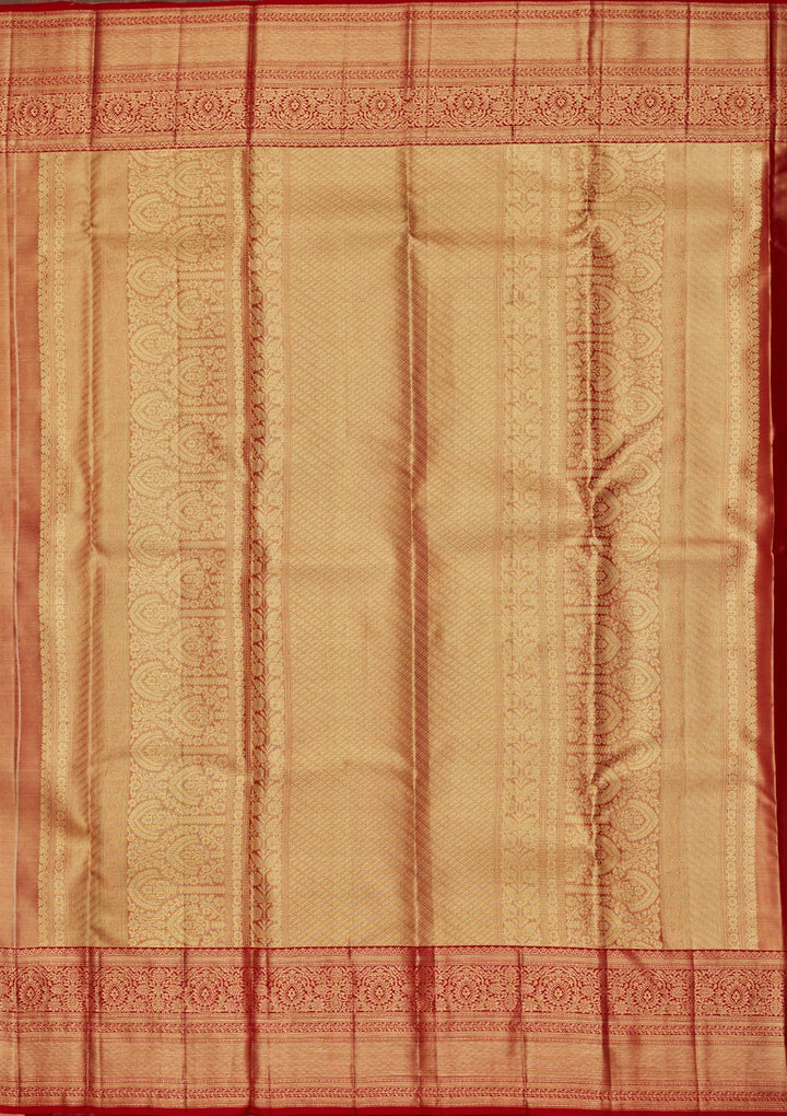 Mauve Tissue Jaal Kanjivaram Saree With Matching Blouse Piece
