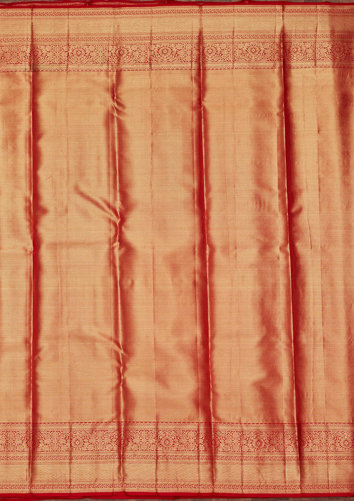 Mauve Tissue Jaal Kanjivaram Saree With Matching Blouse Piece