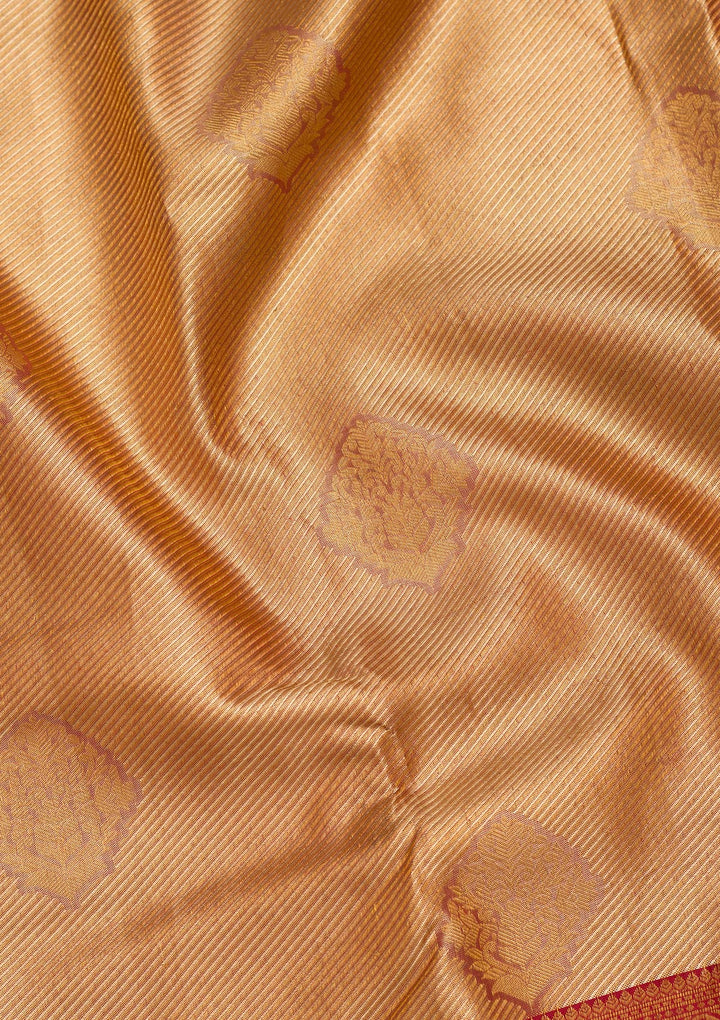 Gold Tissue Jaal Saree With Matching Blouse Piece