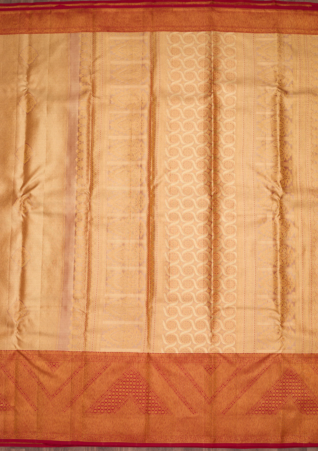 Gold Tissue Jaal Saree With Matching Blouse Piece