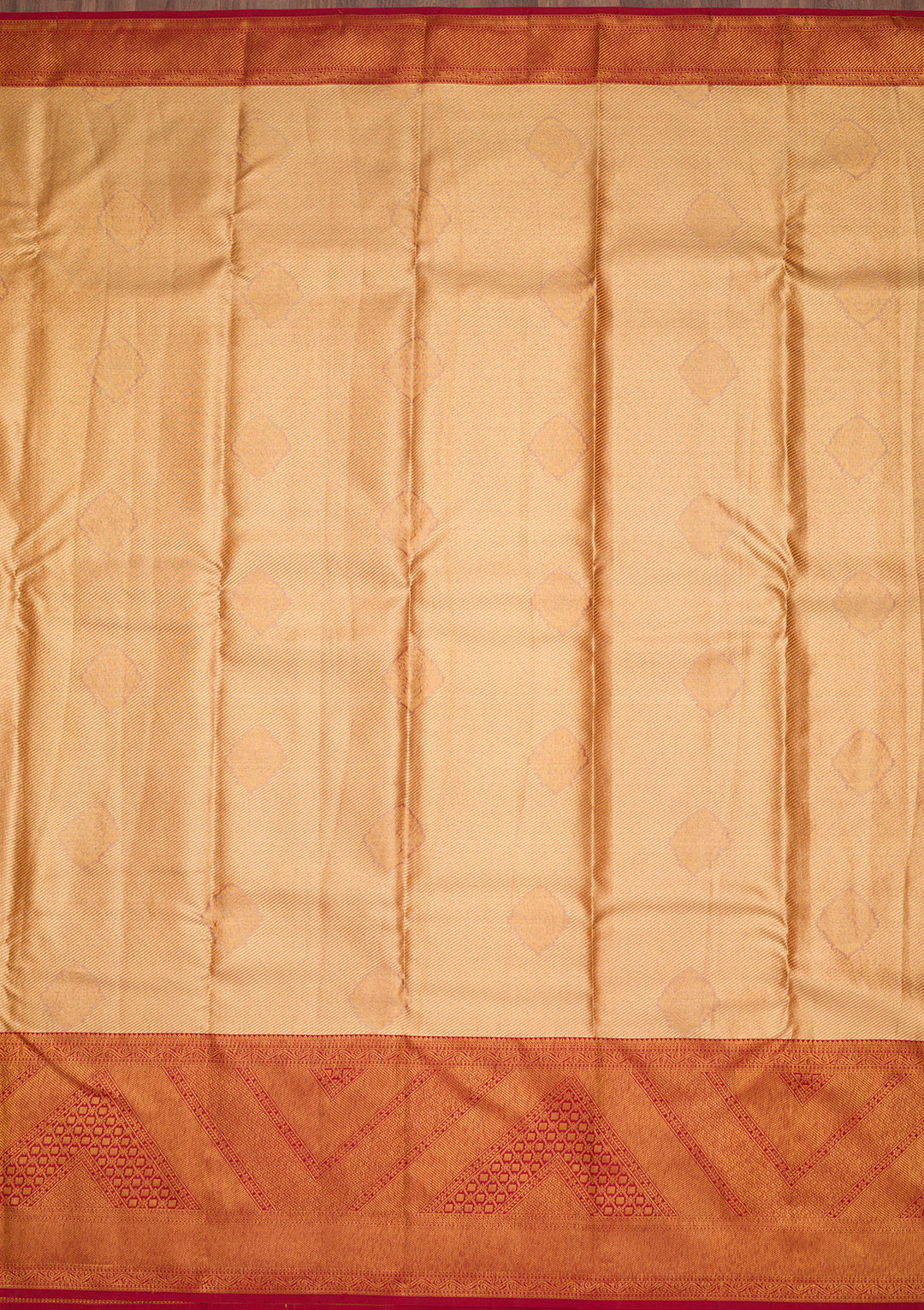 Gold Tissue Jaal Saree With Matching Blouse Piece