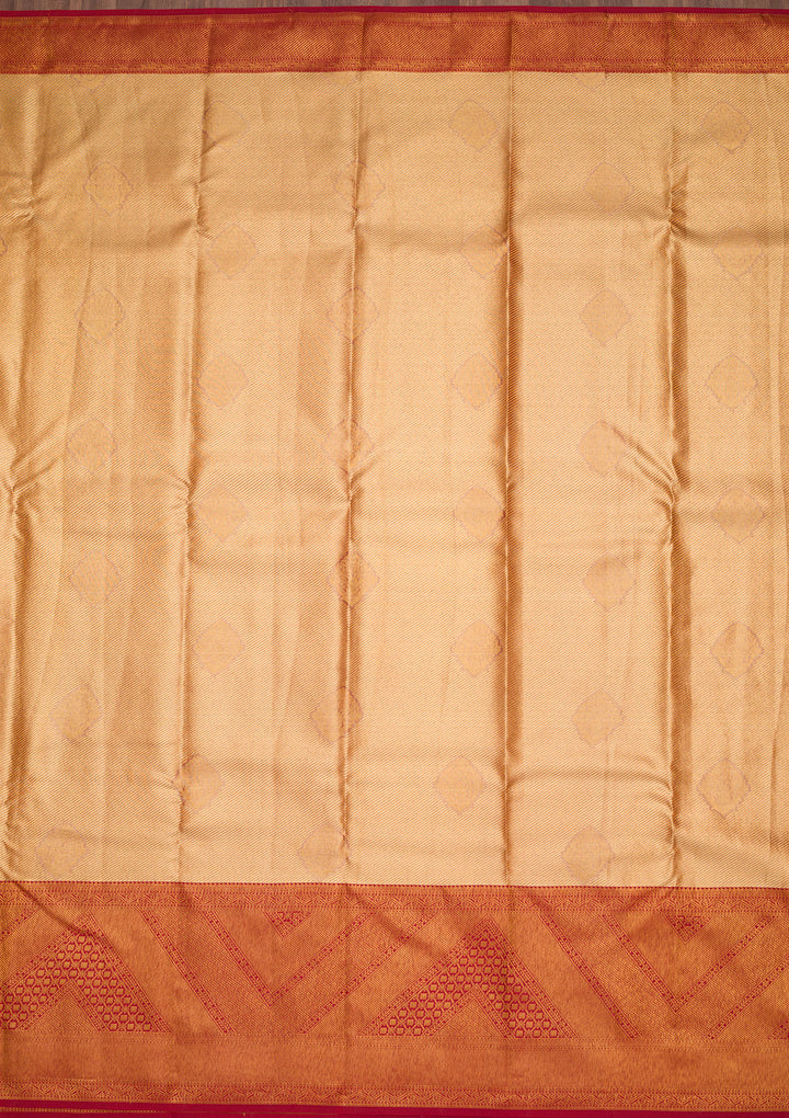 Gold Tissue Jaal Saree With Matching Blouse Piece
