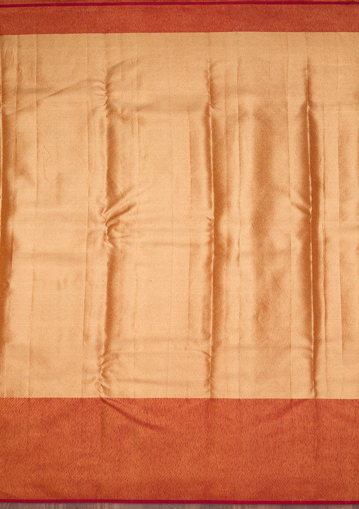 Gold Tissue Jaal Saree With Matching Blouse Piece