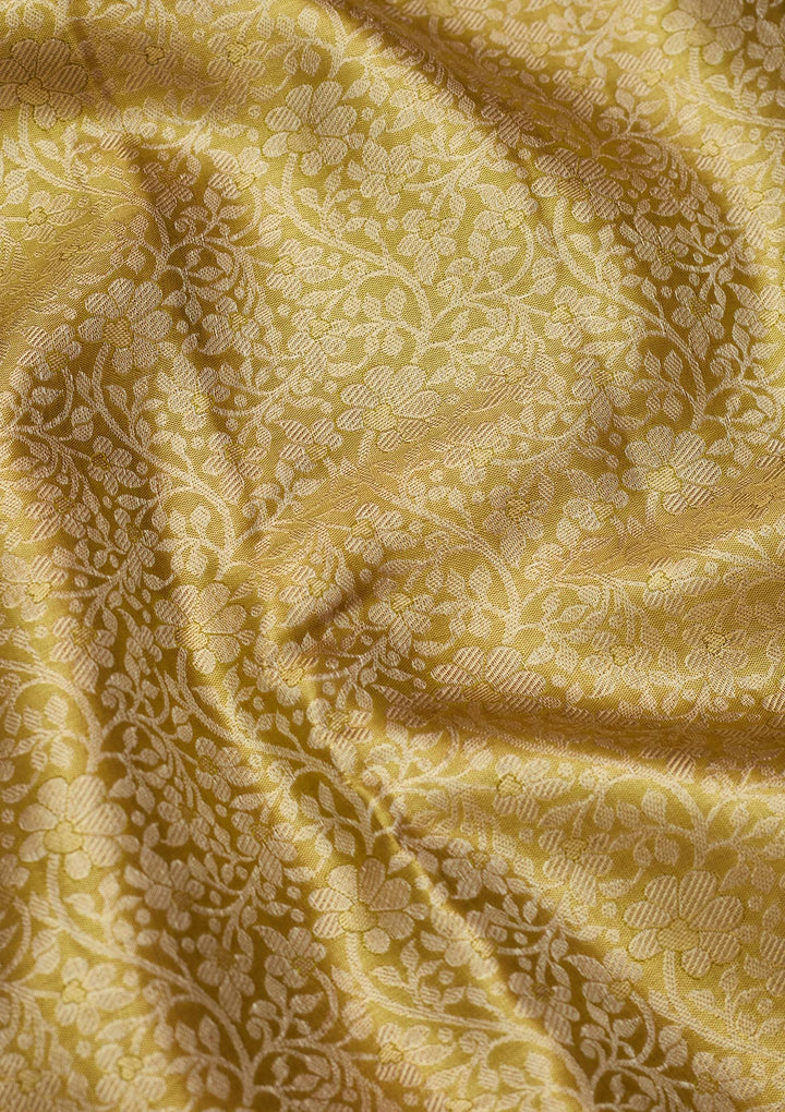 Mehandi Green Zariwork Tissue Silk Saree