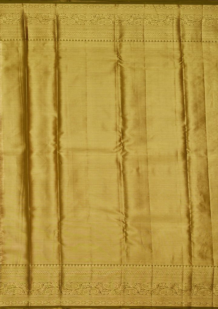 Mehandi Green Zariwork Tissue Silk Saree