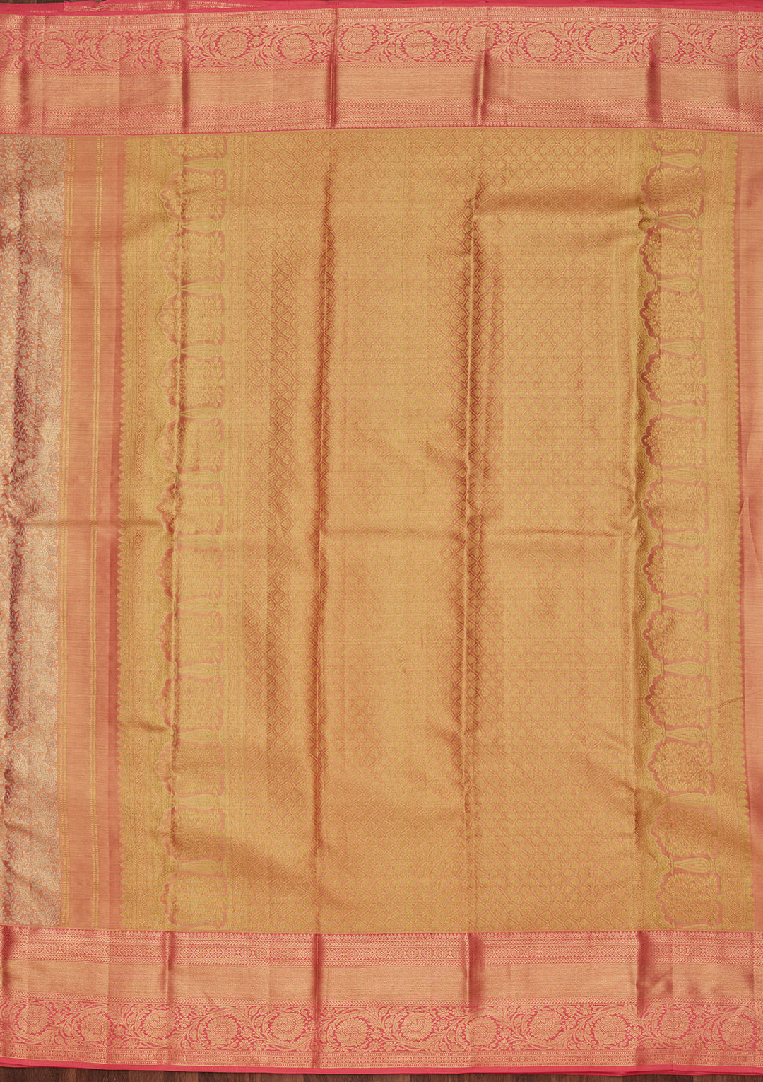 Peach Zariwork Tissue Silk Saree