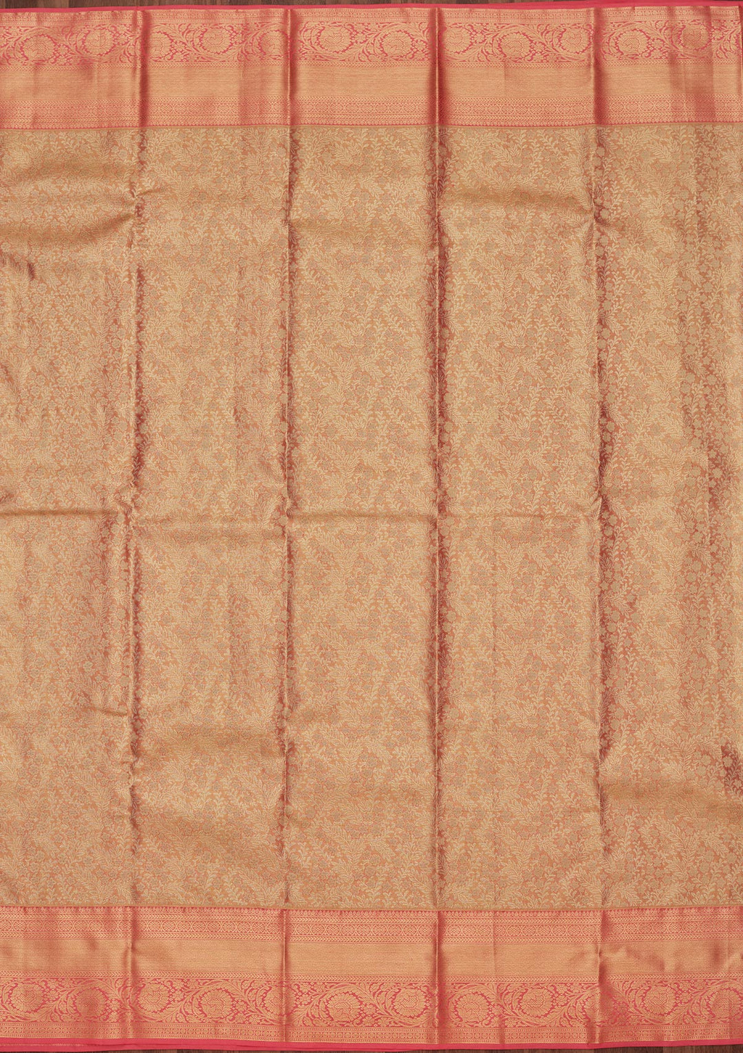 Peach Zariwork Tissue Silk Saree