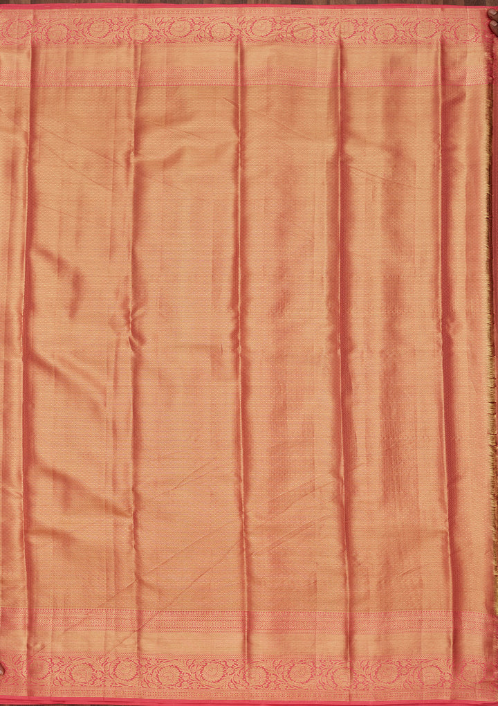 Peach Zariwork Tissue Silk Saree