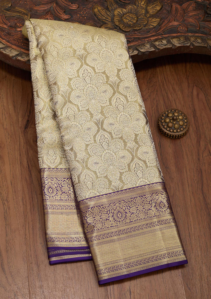 Navy Blue Tissue Jaal Saree With Matching Blouse Piece