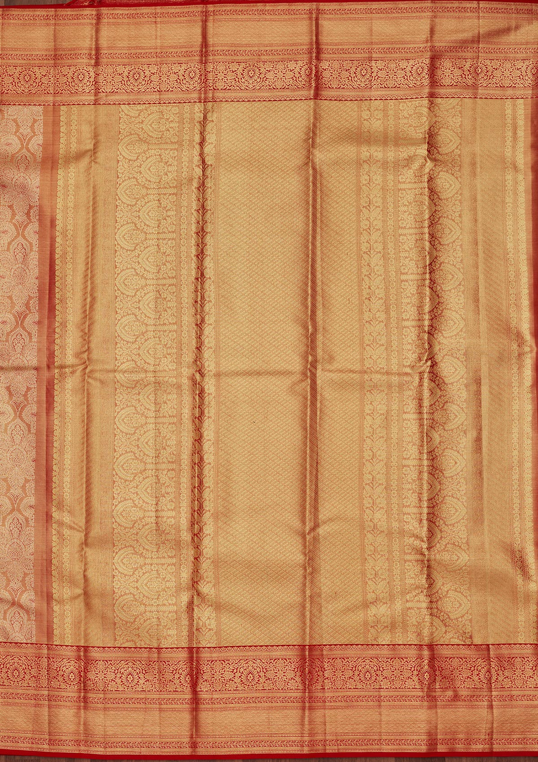 Light Brown Tissue Jaal Saree With Matching Blouse Piece