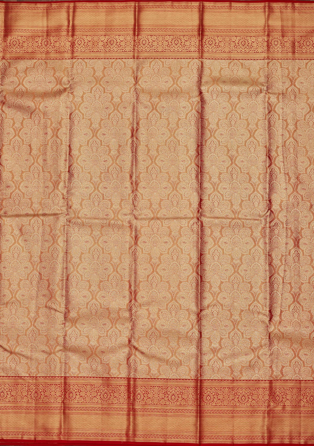 Light Brown Tissue Jaal Saree With Matching Blouse Piece