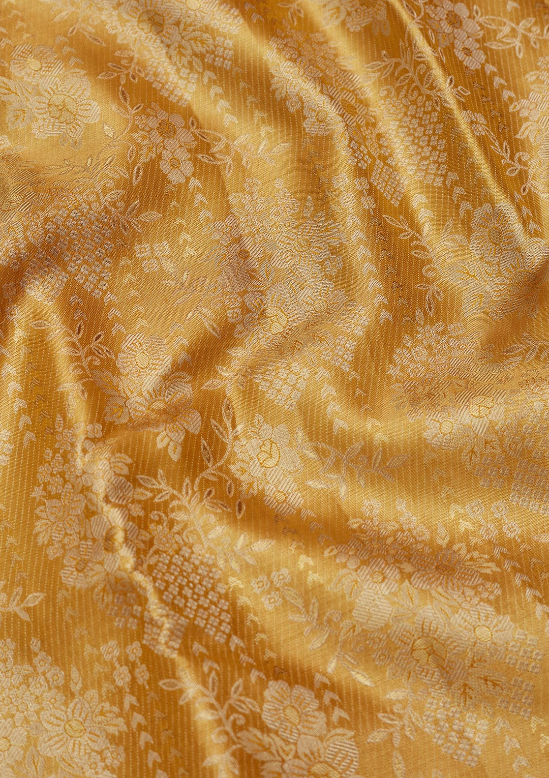 Mustard Zariwork Tissue Silk Saree
