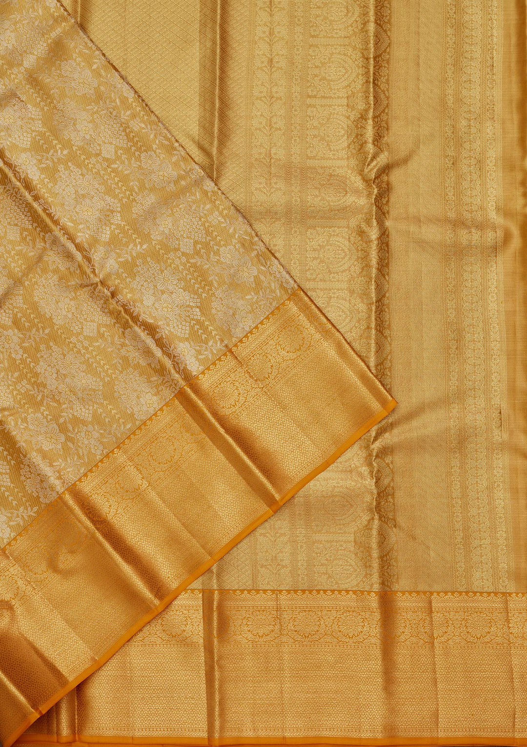 Mustard Zariwork Tissue Silk Saree