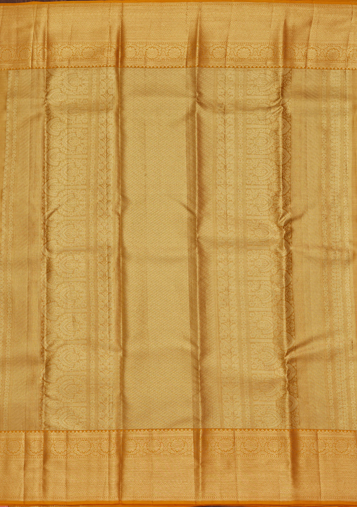 Mustard Zariwork Tissue Silk Saree