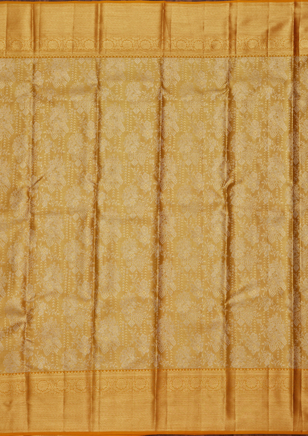 Mustard Zariwork Tissue Silk Saree