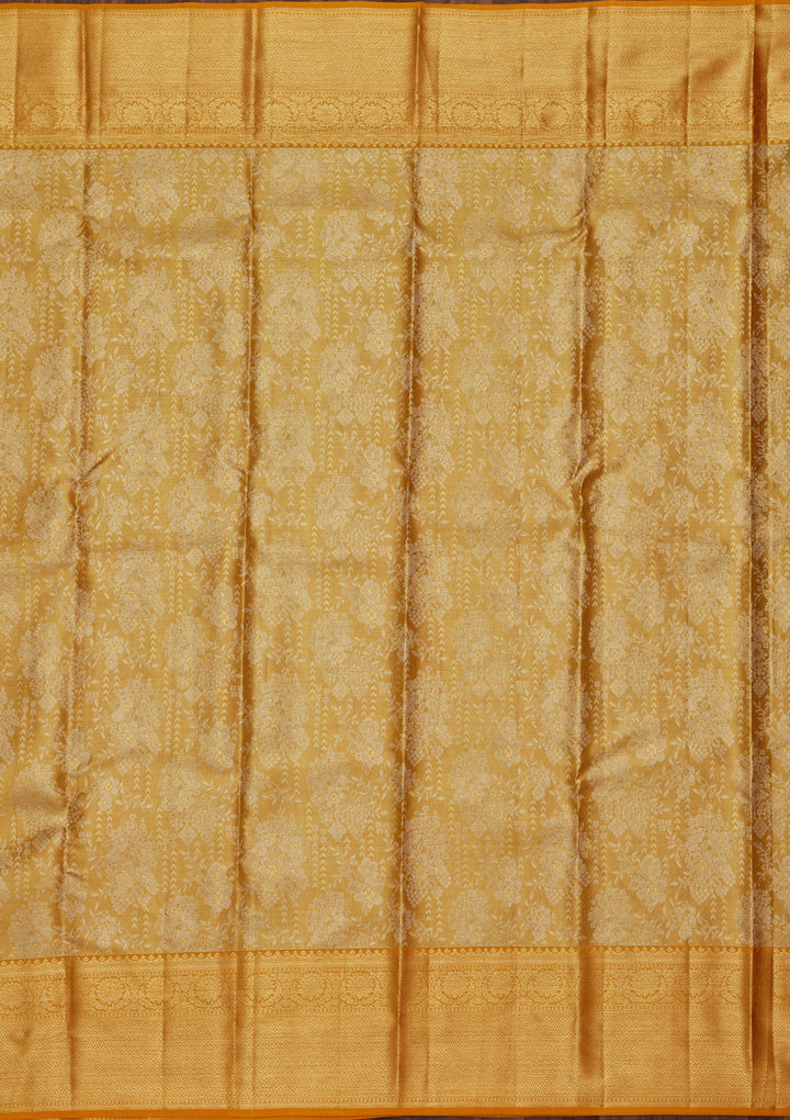 Mustard Zariwork Tissue Silk Saree