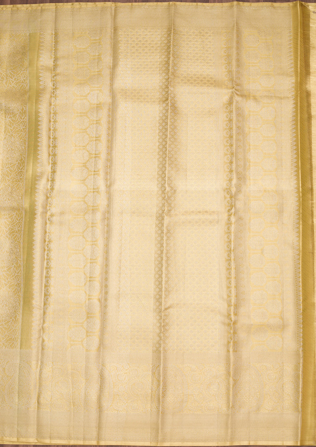 Pista Green Tissue Stripes Zariwork Saree With Matching Blouse Piece