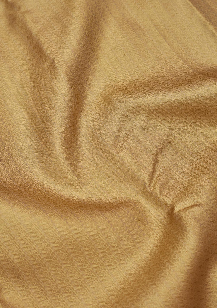 Lemon Yellow Silk Jaal Zariwork Saree With Matching Blouse Piece