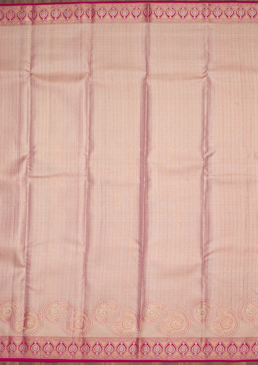 Pink Tissue Jaal Saree With Matching Blouse Piece