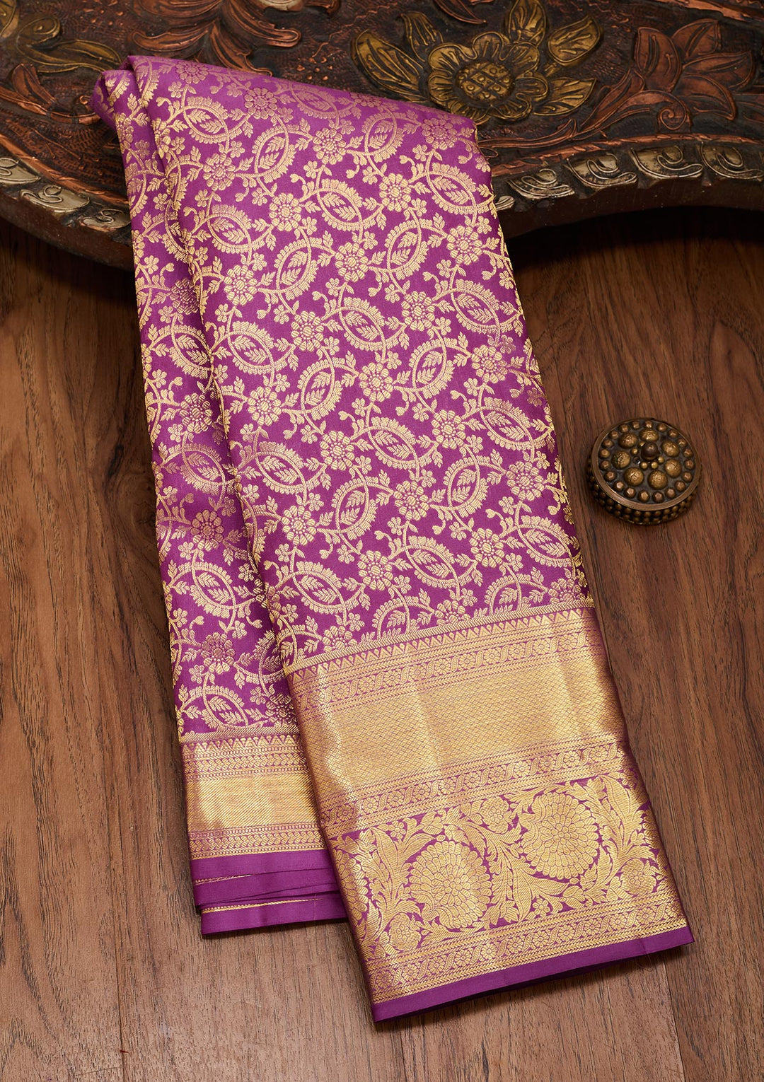 Purple Zariwork Pure Silk Saree