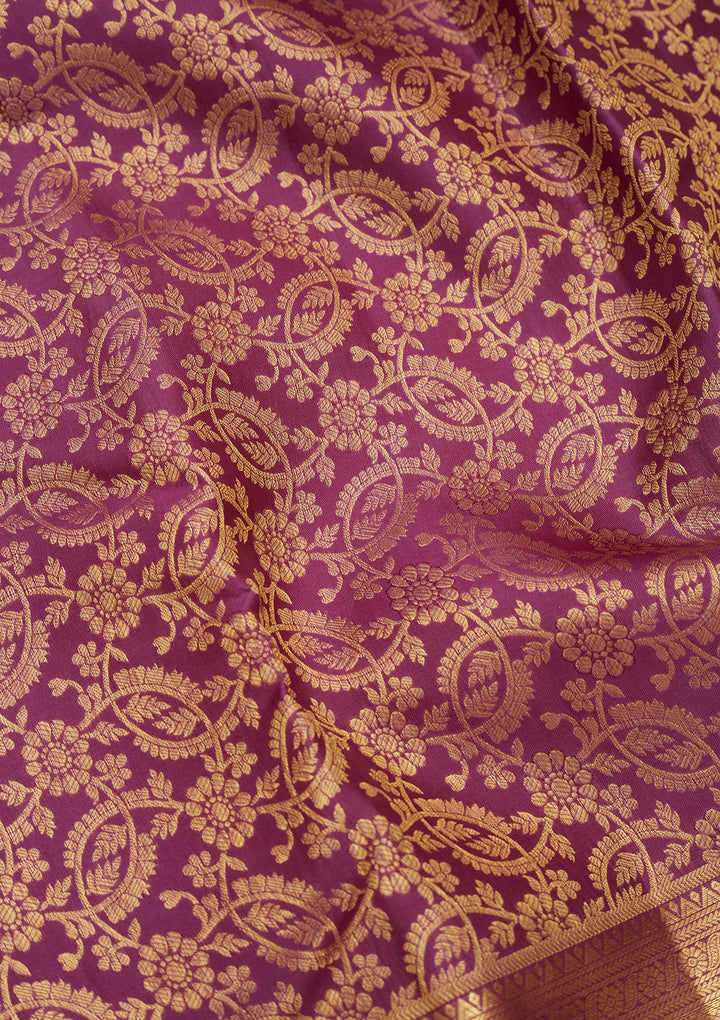 Purple Zariwork Pure Silk Saree