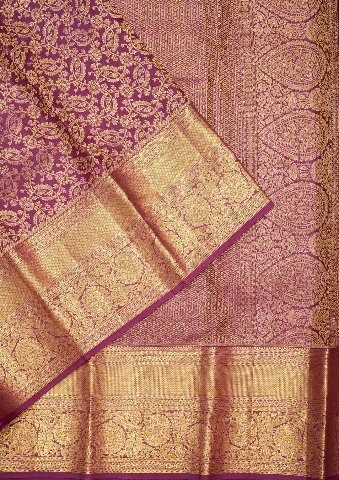 Purple Zariwork Pure Silk Saree