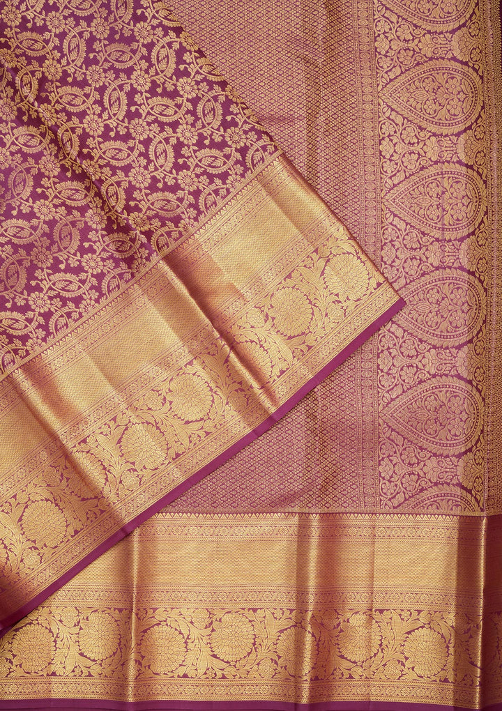 Purple Zariwork Pure Silk Saree
