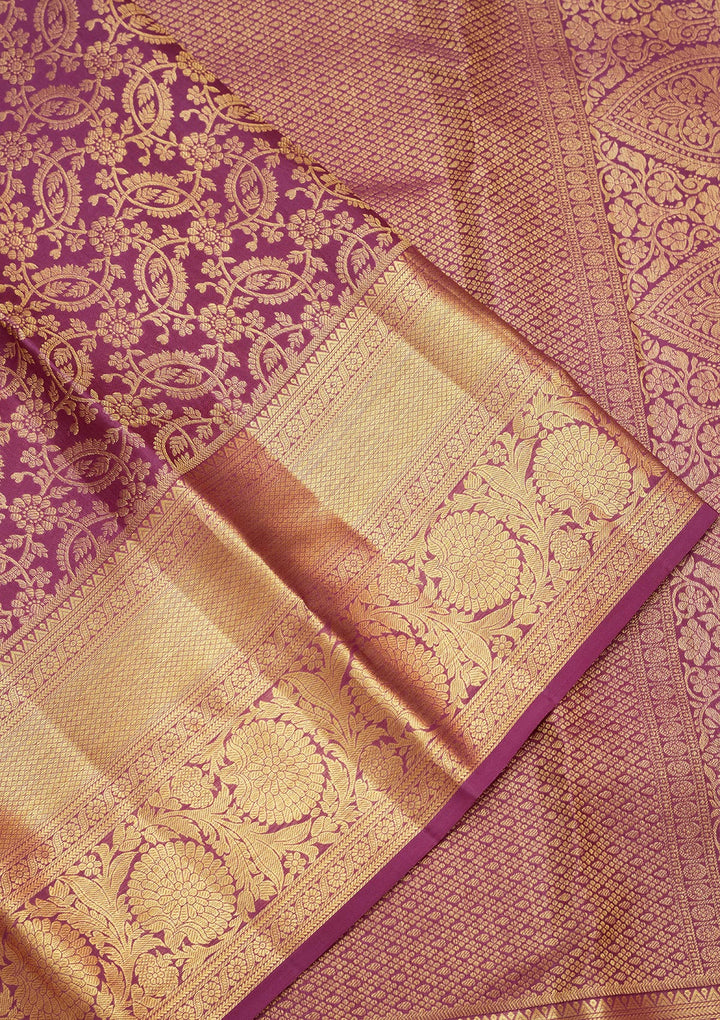 Purple Zariwork Pure Silk Saree