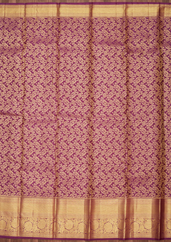 Purple Zariwork Pure Silk Saree