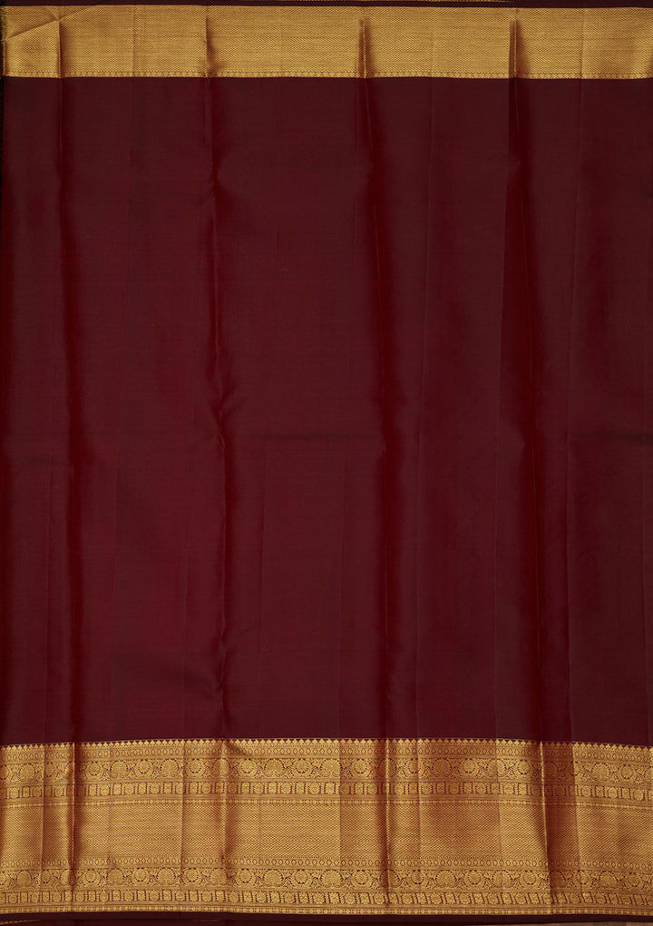 Wine Silk Jaal Saree With Matching Blouse Piece