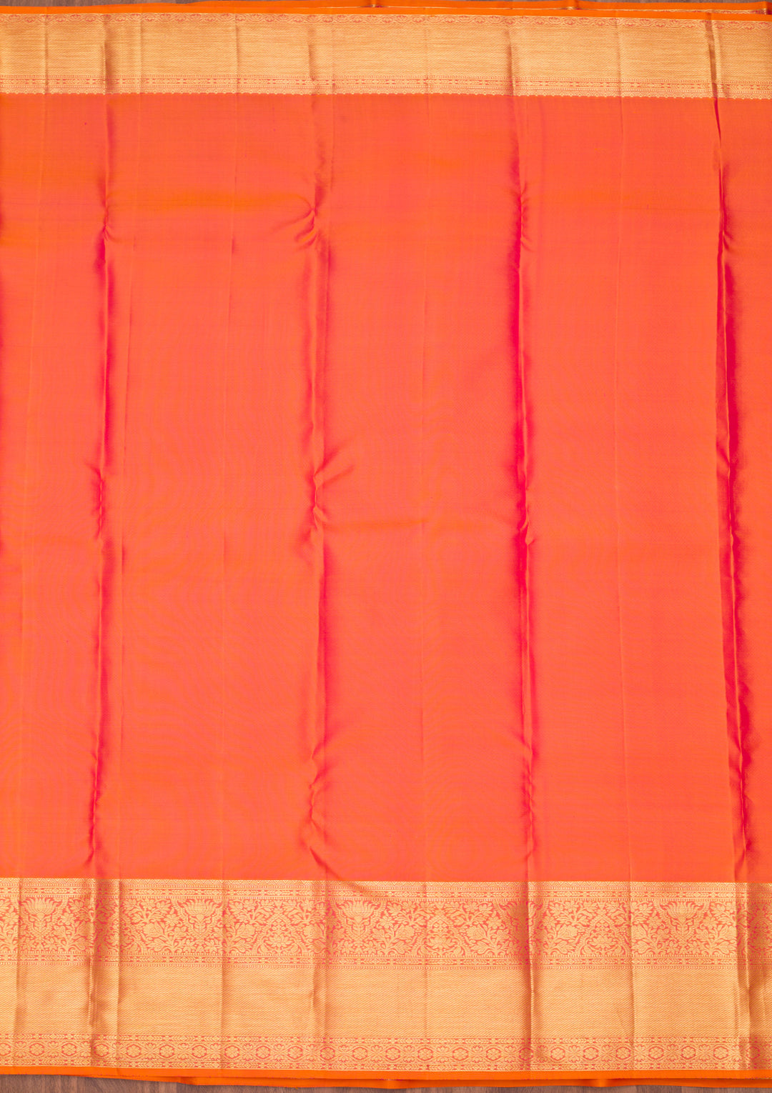 Orange Silk Jaal Saree With Matching Blouse Piece