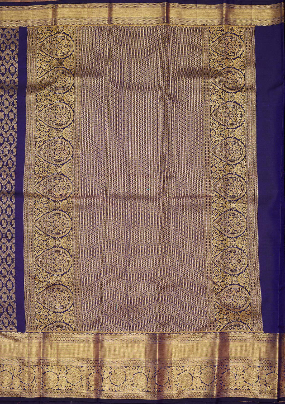 Royal Blue Silk Jaal Zariwork Saree With Matching Blouse Piece