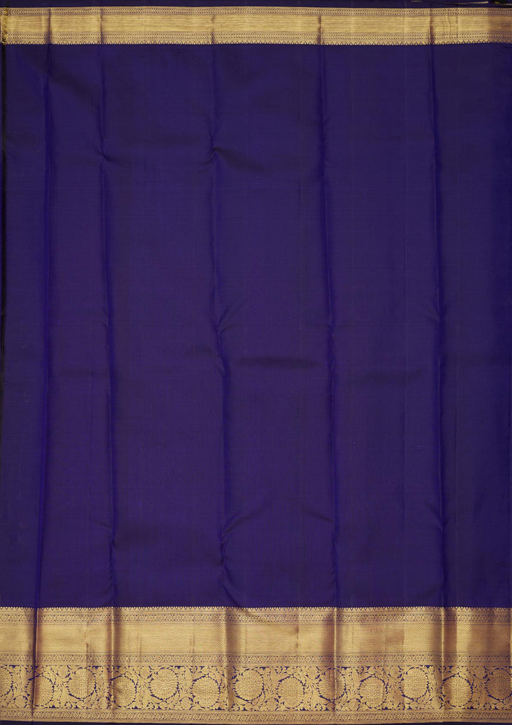 Royal Blue Silk Jaal Zariwork Saree With Matching Blouse Piece