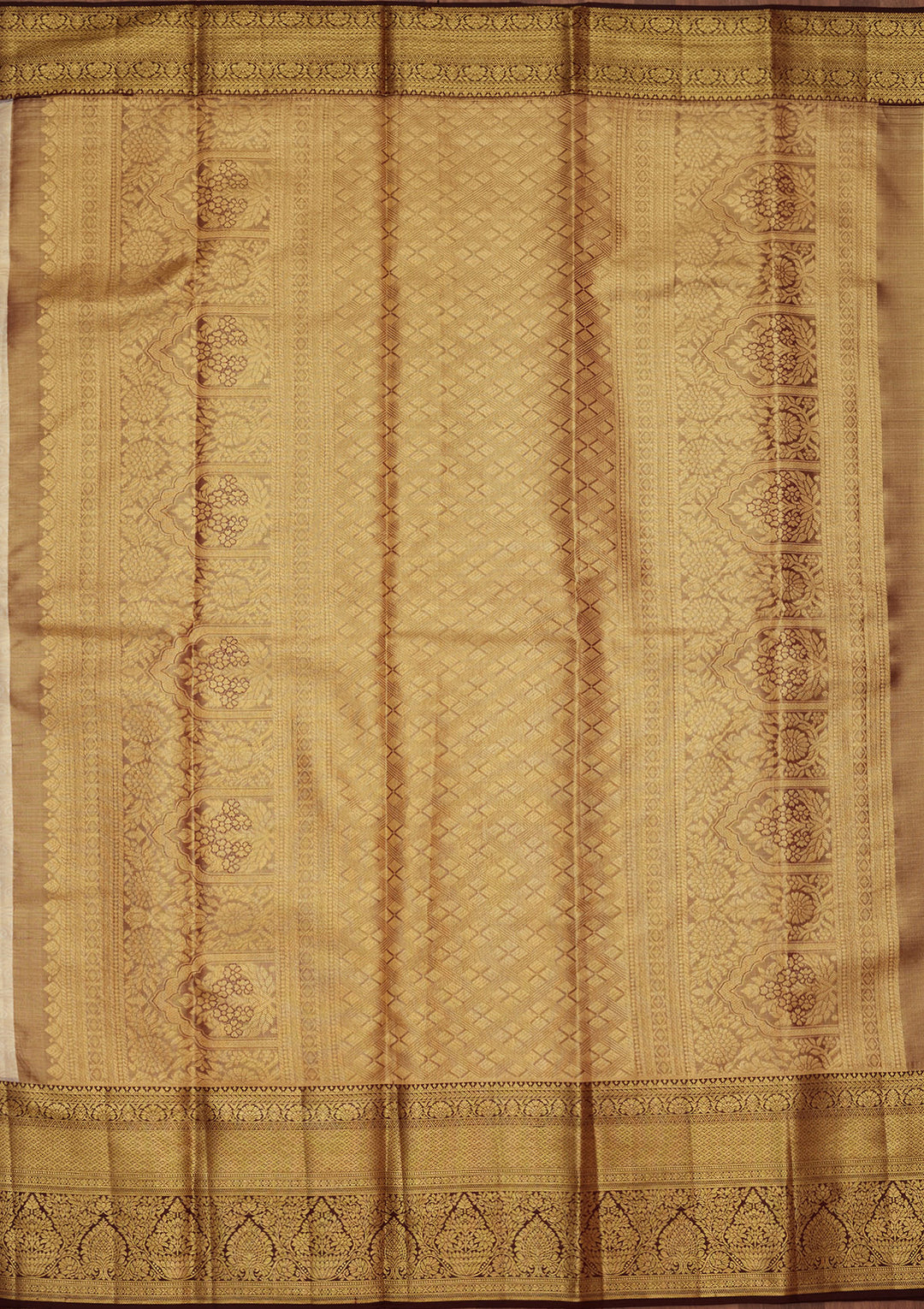 Gold Tissue Jaal Saree With Matching Blouse Piece
