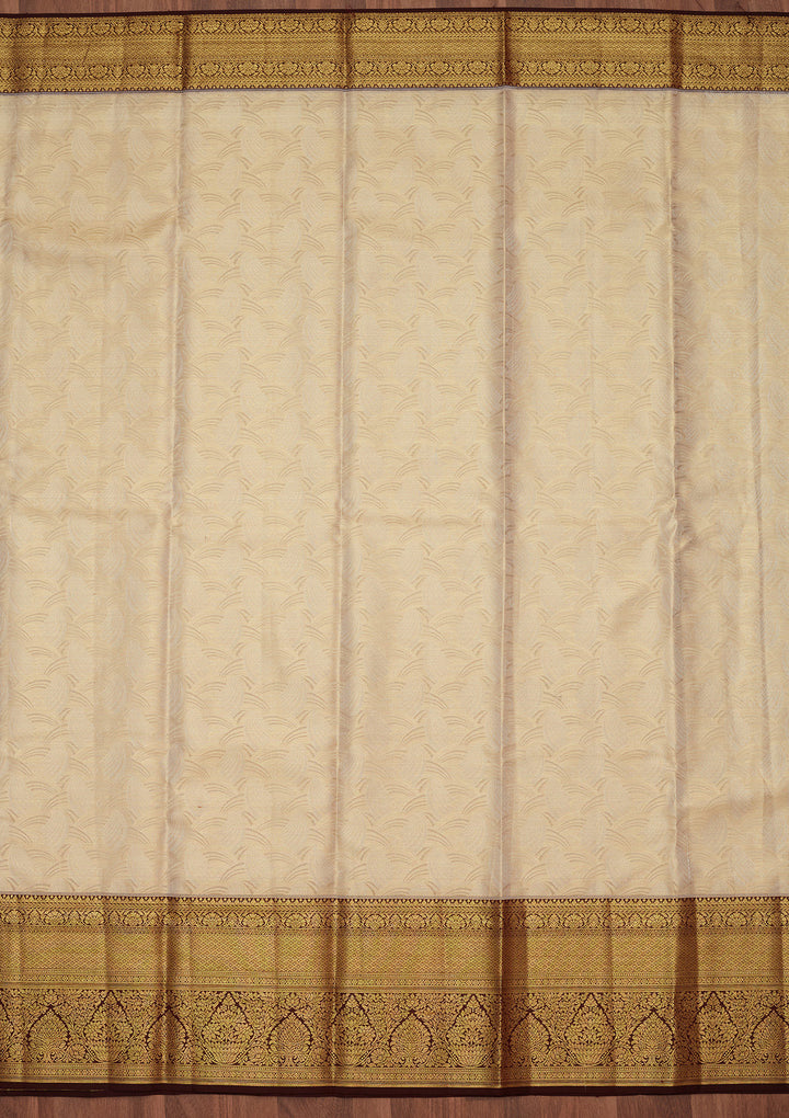 Gold Tissue Jaal Saree With Matching Blouse Piece