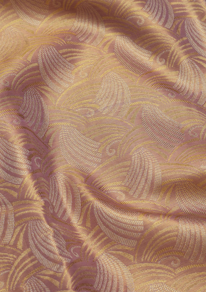 Gold Silk Jaal Zariwork Saree With Matching Blouse Piece