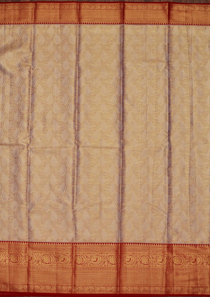 Gold Silk Jaal Zariwork Saree With Matching Blouse Piece