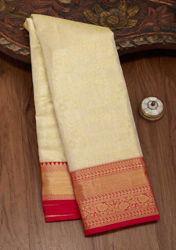 Pista Green Zariwork Tissue Silk Saree